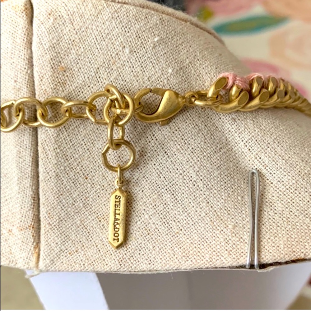 Stella & Dot | Vintage Gold Peach Rhinestone Spike Statement Necklace Re… - Picture 11 of 13